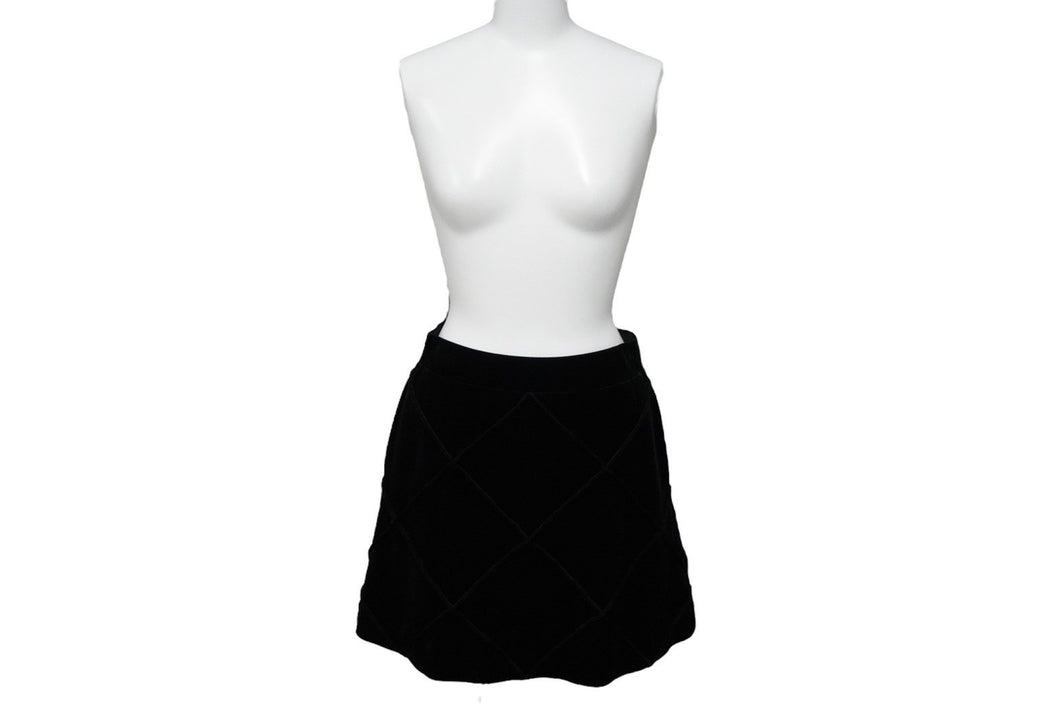 FOXEY NEW YORK フォクシー ニューヨーク スカート ブラック ベロア ポリエステル サイズ38 31192-DVSSFX401V 美品 中古 59981