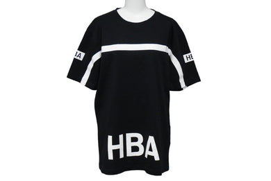 極美品 HOOD BY AIR. フードバイエアー HBA 半袖Tシャツ コットン ブラック ホワイト ロゴ プリント サイズS 中古 59999