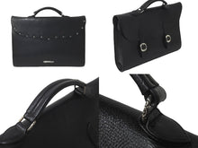 Load image into Gallery viewer, CHROME HEARTS クロムハーツ ビジネスバッグ ヘビーレザー シルバー925 ブラック シルバー 美品 中古 60032