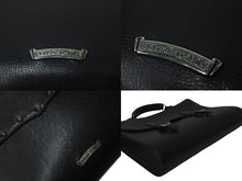 Load image into Gallery viewer, CHROME HEARTS クロムハーツ ビジネスバッグ ヘビーレザー シルバー925 ブラック シルバー 美品 中古 60032