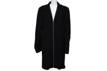 Load image into Gallery viewer, HOOD BY AIR FW16 フードバイエアー HBA メルトンジップロングコート バックロゴパーツ付き ブラック ホワイト サイズS 60036