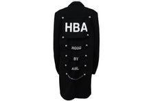 Load image into Gallery viewer, HOOD BY AIR FW16 フードバイエアー HBA メルトンジップロングコート バックロゴパーツ付き ブラック ホワイト サイズS 60036