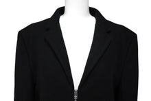 Load image into Gallery viewer, HOOD BY AIR FW16 フードバイエアー HBA メルトンジップロングコート バックロゴパーツ付き ブラック ホワイト サイズS 60036