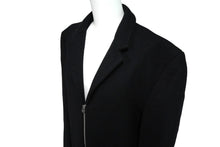 Load image into Gallery viewer, HOOD BY AIR FW16 フードバイエアー HBA メルトンジップロングコート バックロゴパーツ付き ブラック ホワイト サイズS 60036