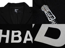 Load image into Gallery viewer, HOOD BY AIR FW16 フードバイエアー HBA メルトンジップロングコート バックロゴパーツ付き ブラック ホワイト サイズS 60036