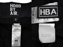 Load image into Gallery viewer, HOOD BY AIR FW16 フードバイエアー HBA メルトンジップロングコート バックロゴパーツ付き ブラック ホワイト サイズS 60036