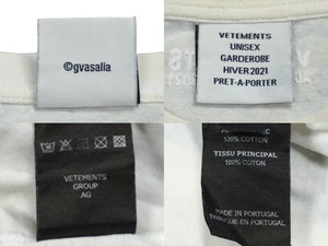 VETEMENTS ヴェトモン 半袖Ｔシャツ ユニセックス ホワイト ロゴ コットン サイズL UAH21TR501 良品 中古 60039