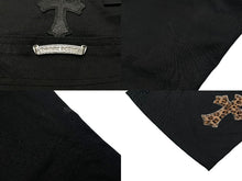Load image into Gallery viewer, CHROME HEARTS クロムハーツ カーペンターロングパンツ ダブルニー ブラック クロスパッチ レオパード シルバー925 サイズ36 美品 中古 60041