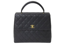 Load image into Gallery viewer, 極美品 CHANEL シャネル ハンドバッグ マトラッセ ケリートップ 9番台 ココマーク ブラック キャビアスキン ゴールド金具 中古 60043