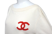Load image into Gallery viewer, CHANEL シャネル ラパウザ ニット ココマーク ロゴ ホワイト 2019年 カシミヤ サイズ34 P60447K46038 美品 中古 60047