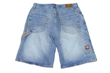 Load image into Gallery viewer, DEF JAM UNIVERSITY デフジャム ユニバーシティ デニム ショートパンツ ショーツ コットン ブルー サイズ34 美品 中古 60057