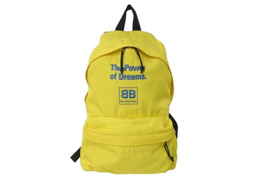 BALENCIAGA バレンシアガ リュック デイパック 503221 The Power of Dreams. BBロゴ ナイロン イエロー 美品 中古 60091