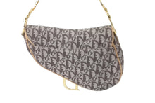 Load image into Gallery viewer, 極美品 Christian Dior クリスチャンディオール ハンドバッグ トロッター柄 サドルバッグ キャンバス レザー ブラウン 中古 60106