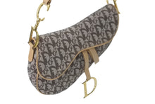 Load image into Gallery viewer, 極美品 Christian Dior クリスチャンディオール ハンドバッグ トロッター柄 サドルバッグ キャンバス レザー ブラウン 中古 60106