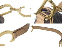 Load image into Gallery viewer, 極美品 Christian Dior クリスチャンディオール ハンドバッグ トロッター柄 サドルバッグ キャンバス レザー ブラウン 中古 60106