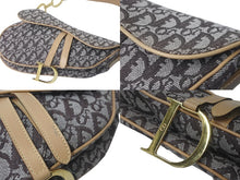 Load image into Gallery viewer, 極美品 Christian Dior クリスチャンディオール ハンドバッグ トロッター柄 サドルバッグ キャンバス レザー ブラウン 中古 60106