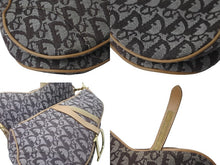 Load image into Gallery viewer, 極美品 Christian Dior クリスチャンディオール ハンドバッグ トロッター柄 サドルバッグ キャンバス レザー ブラウン 中古 60106
