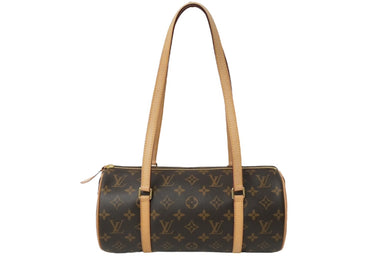 新品同様 LOUIS VUITTON ルイヴィトン モノグラム パピヨン30 ハンドバッグ ブラウン 新型 M40711 ロゴ ワンショルダー 中古 60107
