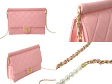Load image into Gallery viewer, CHANEL シャネル マトラッセ チェーンショルダーバッグ パール ピンク 27番台 ラムスキン ゴールド金具 美品 中古 60111