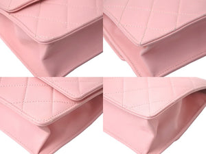 CHANEL シャネル マトラッセ チェーンショルダーバッグ パール ピンク 27番台 ラムスキン ゴールド金具 美品 中古 60111