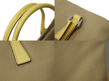 Load image into Gallery viewer, PRADA プラダ CANAPA + CINGHI ハンドバッグ イエロー ベージュ キャンバス レザー 手持ち トライアングルロゴ 良品 中古 60112
