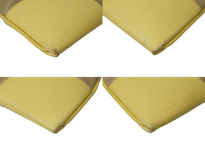 PRADA プラダ CANAPA + CINGHI ハンドバッグ イエロー ベージュ キャンバス レザー 手持ち トライアングルロゴ 良品 中古 60112