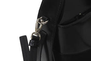 極美品 PRADA プラダ ショルダーバッグ ウーヴェルチュール バケットバッグ ブラック 1BE015 シルバー金具 中古 60115 