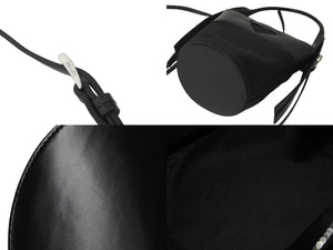 極美品 PRADA プラダ ショルダーバッグ ウーヴェルチュール バケットバッグ ブラック 1BE015 シルバー金具 中古 60115 