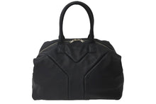 画像をギャラリービューアに読み込む, YVES SAINT LAURENT イヴ サンローラン ハンドバッグ EASY 208314 レザー ブラック シルバー金具 美品 中古 60116 