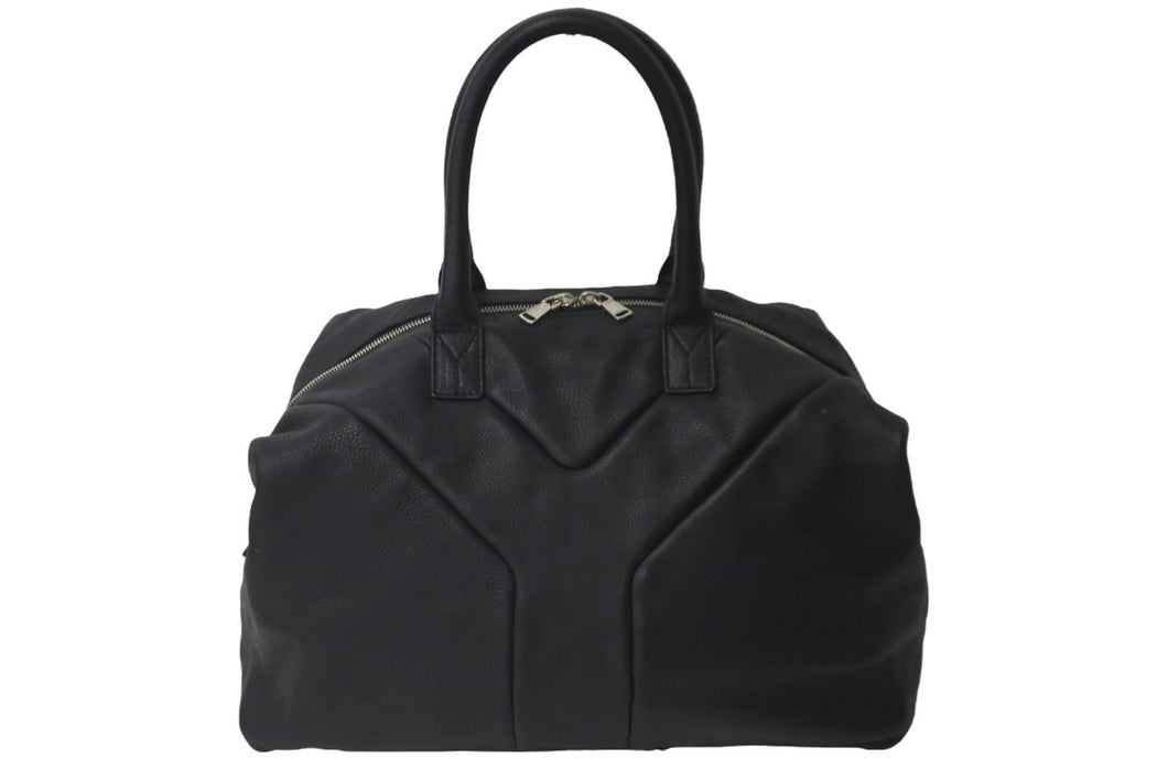 YVES SAINT LAURENT イヴ サンローラン ハンドバッグ EASY 208314 レザー ブラック シルバー金具 美品 中古 60116 