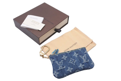 未使用 LOUIS VUITTON ルイヴィトン モノグラム デニム ポシェットクレ コインケース M95343 ブルー 小銭入れ 財布 中古 60124