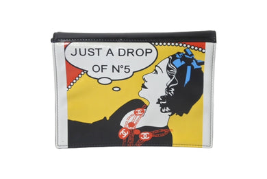 CHANEL シャネル マドモアゼル JUST A DROP OF NO.5 クラッチバッグ 7番台 A17585 エナメル ココマーク 中古 60126