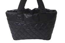 Load image into Gallery viewer, 極美品 CHANEL シャネル トートバッグ コココクーン 17番台 ココマーク ブラック ナイロン レザー シルバー金具 中古 60128