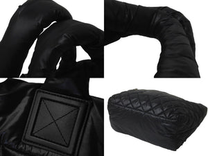 極美品 CHANEL シャネル トートバッグ コココクーン 17番台 ココマーク ブラック ナイロン レザー シルバー金具 中古 60128