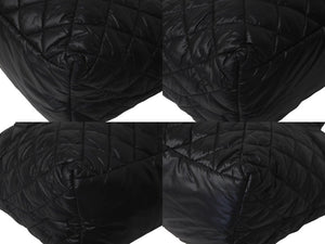 極美品 CHANEL シャネル トートバッグ コココクーン 17番台 ココマーク ブラック ナイロン レザー シルバー金具 中古 60128