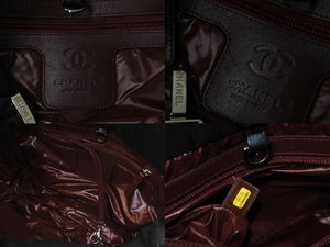 極美品 CHANEL シャネル トートバッグ コココクーン 17番台 ココマーク ブラック ナイロン レザー シルバー金具 中古 60128