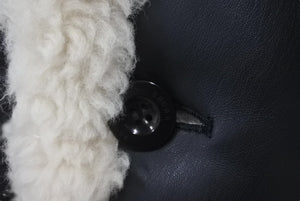 新品同様 Sacai サカイ フェイクシアリング ブルゾン ボアジャケット 22-02902M 22AW ブラック アイボリー 1 中古 60149
