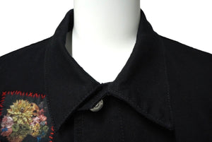 極美品 DIOR HOMME ディオール オム 亀井徹 ヴァニタスパッチ デニム ジャケット 17SS ブラック サイズ44 763C484K5894 中古 60152