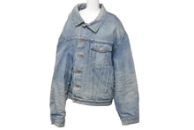 Load image into Gallery viewer, BALENCIAGA バレンシアガ 21AW ライニングチェックアシンメトリーパデットデニムジャケット デストロイ662747 サイズXS 美品 中古 60153