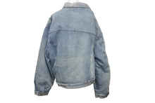 Load image into Gallery viewer, BALENCIAGA バレンシアガ 21AW ライニングチェックアシンメトリーパデットデニムジャケット デストロイ662747 サイズXS 美品 中古 60153
