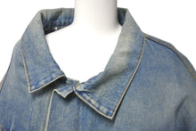 Load image into Gallery viewer, BALENCIAGA バレンシアガ 21AW ライニングチェックアシンメトリーパデットデニムジャケット デストロイ662747 サイズXS 美品 中古 60153