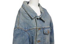 Load image into Gallery viewer, BALENCIAGA バレンシアガ 21AW ライニングチェックアシンメトリーパデットデニムジャケット デストロイ662747 サイズXS 美品 中古 60153