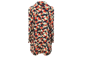 極美品 PRADA プラダ コート カモフラージュ P6546 1B1F レッド ネイビー ベージュ ウール サイズ42 中古 60158 