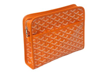 Load image into Gallery viewer, 極美品 GOYARD ゴヤール クラッチバッグ ジュバンス MM ポーチ オレンジ ゴヤールディンキャンバス シルバー金具 中古 60170