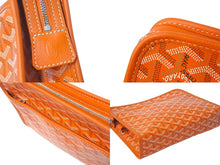 Load image into Gallery viewer, 極美品 GOYARD ゴヤール クラッチバッグ ジュバンス MM ポーチ オレンジ ゴヤールディンキャンバス シルバー金具 中古 60170