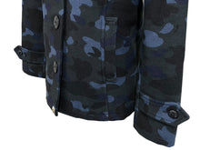 画像をギャラリービューアに読み込む, A BATHING APE アベイシングエイプ ファーコート カモ柄 ブルー ネイビー ファー取り外し可 サイズXS 1860-241-505 美品 中古 60178 