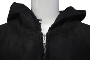 新品同様 BALENCIAGA バレンシアガ キャンペーンロゴダメージ加工ジップアップフーディー サイズL ブラック 720424TNVK5 中古 60186