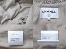 Load image into Gallery viewer, 新品未使用 CHANEL シャネル ツイードジャケット 7部丈 P58004V43990 シルバー ベージュ ブラック サイズ34 中古 60198