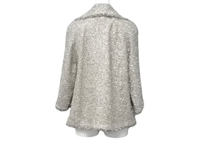 新品未使用 CHANEL シャネル ツイードジャケット 7部丈 P58004V43990 シルバー ベージュ ブラック サイズ34 中古 60198