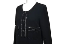 Load image into Gallery viewer, CHANEL シャネル ワンピース ニット ココマーク ココボタン ブラック カシミヤ サイズ36 P42061W04956 美品 中古 60203